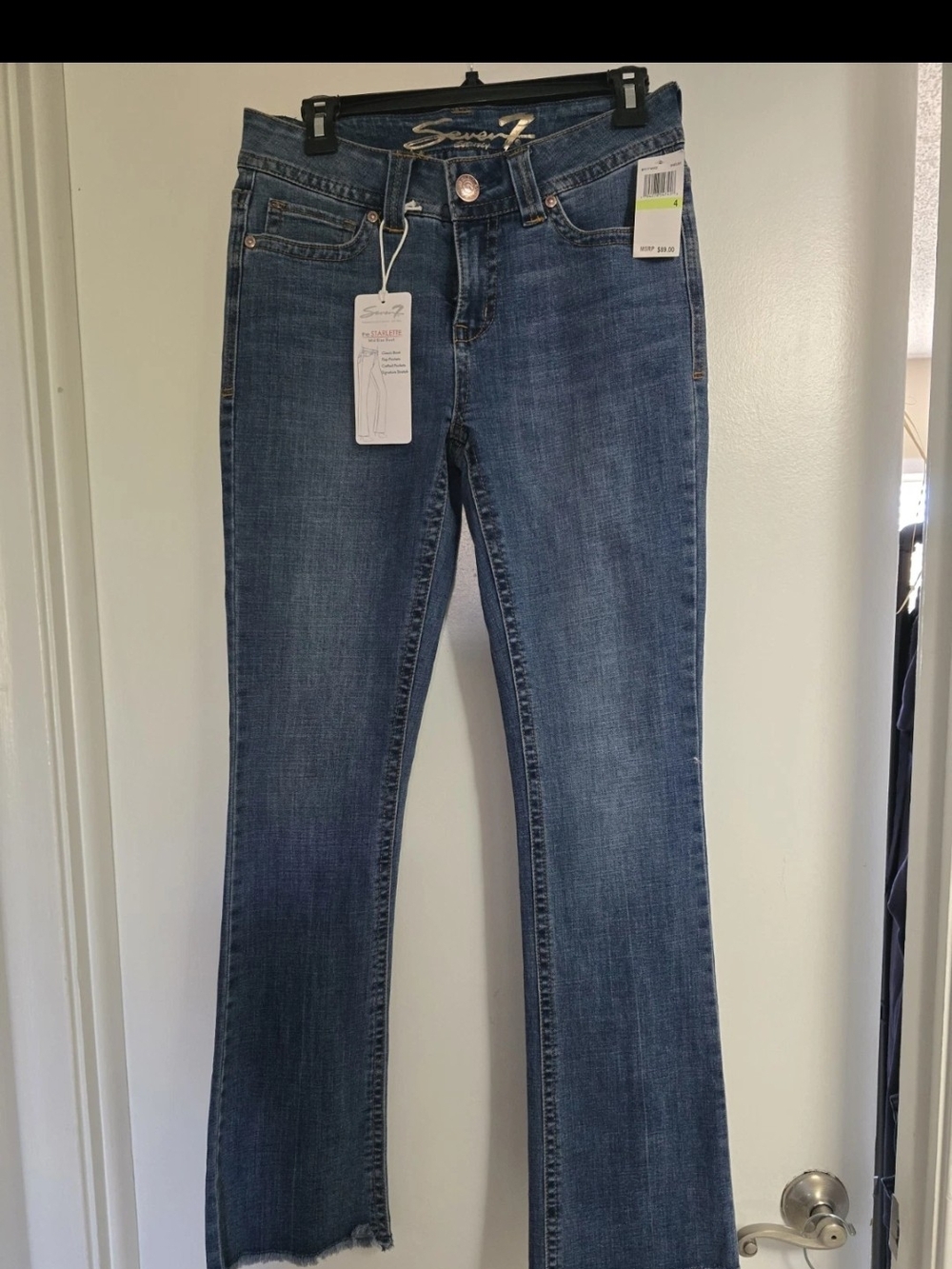 Seven7 Women's Dark Blue Flared Jeans